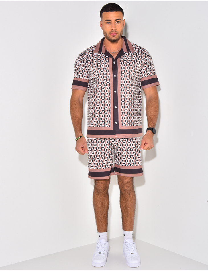 Ensemble chemise et short à motif Ensemble chemise et short à motif