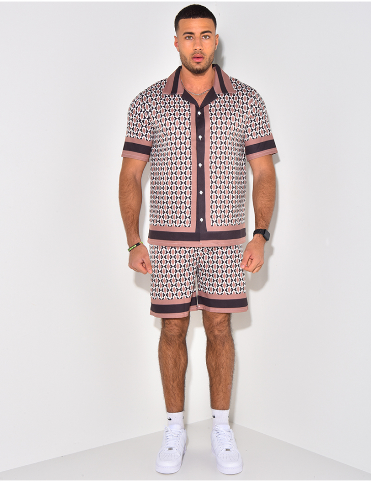 Ensemble chemise et short à motif Ensemble chemise et short à motif