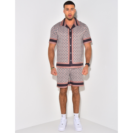 Ensemble chemise et short à motif Ensemble chemise et short à motif