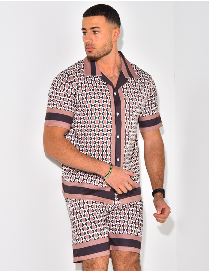 Ensemble chemise et short à motif Ensemble chemise et short à motif