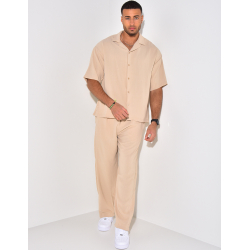 Ensemble fluide à rayures pantalon et chemise Ensemble fluide à rayures pantalon et chemise