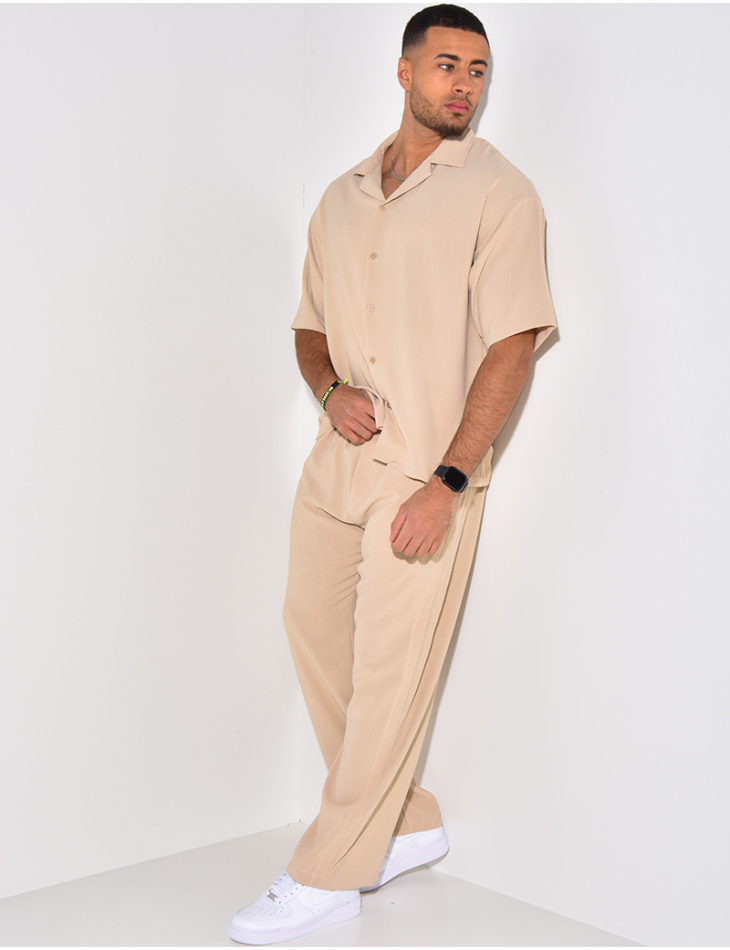 Ensemble fluide à rayures pantalon et chemise Ensemble fluide à rayures pantalon et chemise