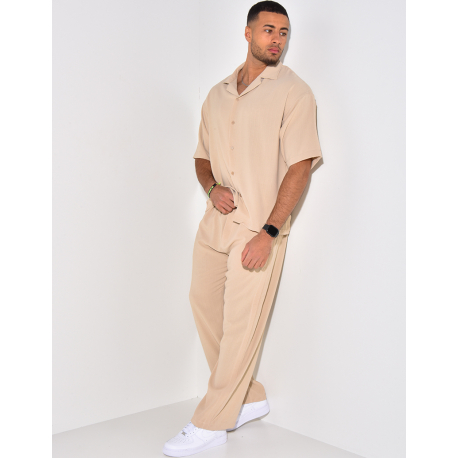 Ensemble fluide à rayures pantalon et chemise Ensemble fluide à rayures pantalon et chemise