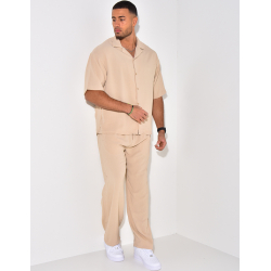 Ensemble fluide à rayures pantalon et chemise Ensemble fluide à rayures pantalon et chemise