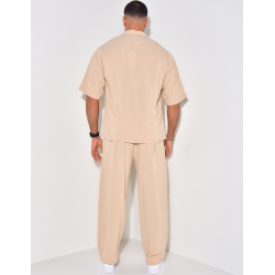 Ensemble fluide à rayures pantalon et chemise Ensemble fluide à rayures pantalon et chemise