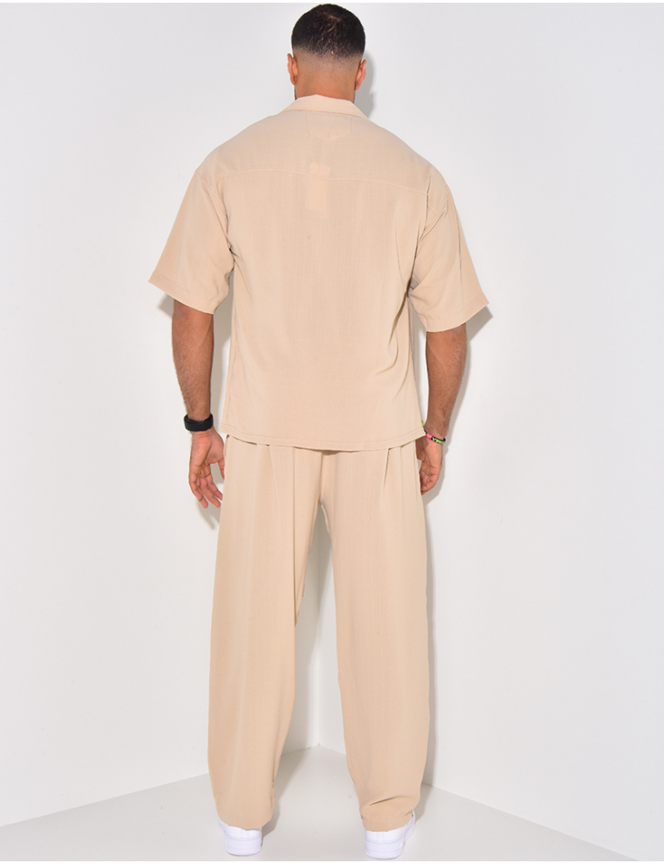 Ensemble fluide à rayures pantalon et chemise Ensemble fluide à rayures pantalon et chemise