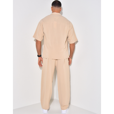 Ensemble fluide à rayures pantalon et chemise Ensemble fluide à rayures pantalon et chemise