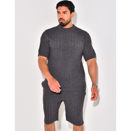 Ensemble short et t-shirt ajouré Ensemble short et t-shirt ajouré