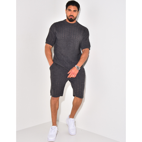 Ensemble short et t-shirt ajouré Ensemble short et t-shirt ajouré