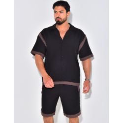 Ensemble short et chemise texturé Ensemble short et chemise texturé