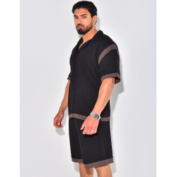 Ensemble short et chemise texturé Ensemble short et chemise texturé