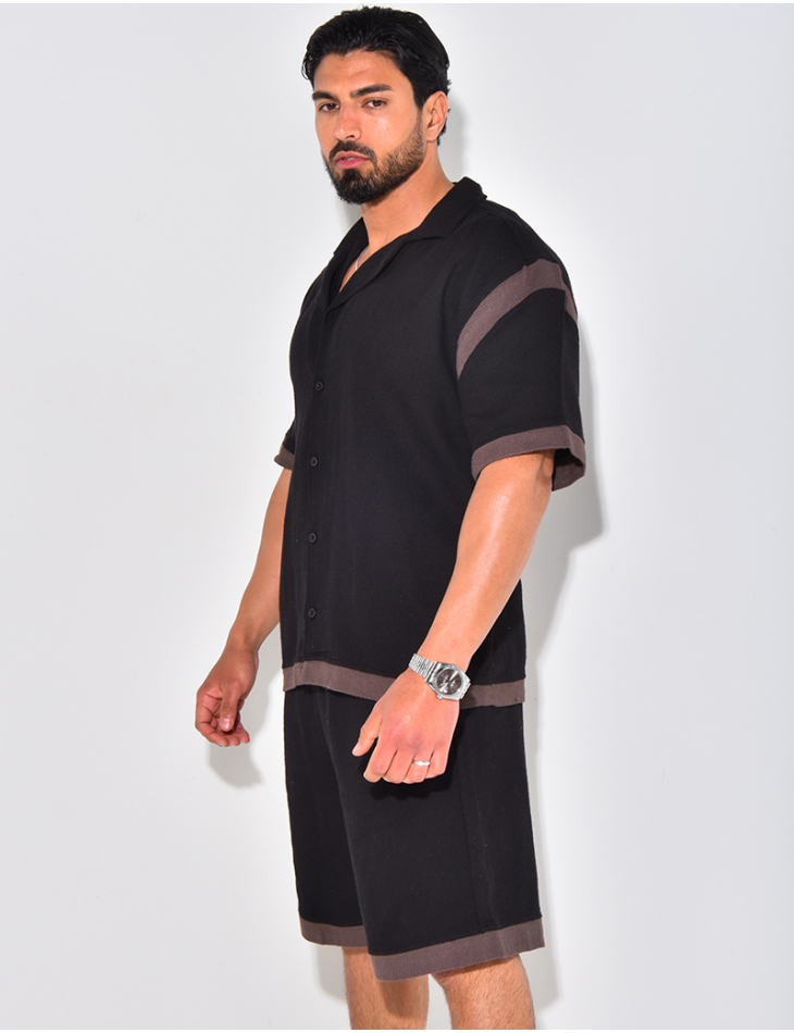 Ensemble short et chemise texturé Ensemble short et chemise texturé