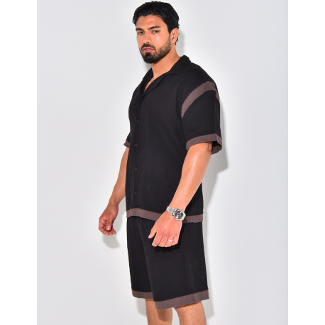 Ensemble short et chemise texturé Ensemble short et chemise texturé