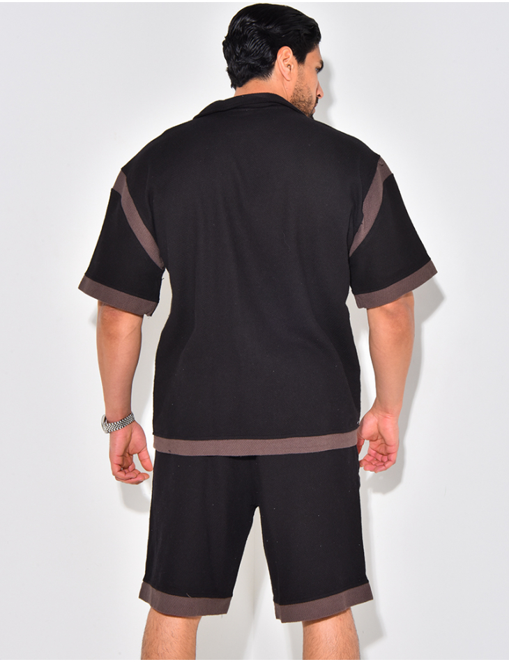 Ensemble short et chemise texturé Ensemble short et chemise texturé