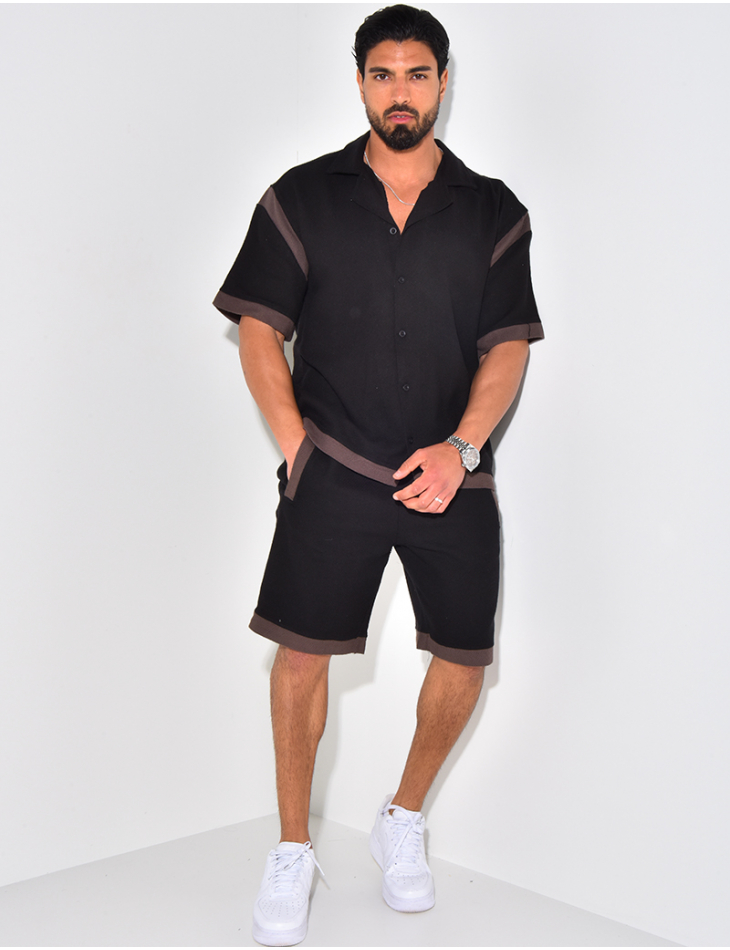 Ensemble short et chemise texturé Ensemble short et chemise texturé