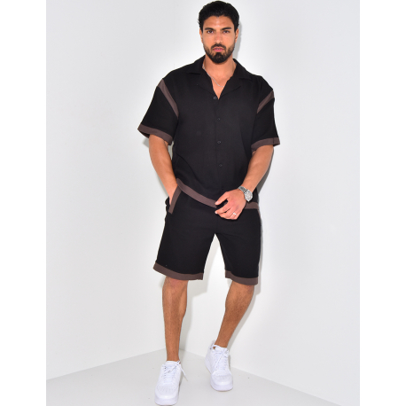 Ensemble short et chemise texturé Ensemble short et chemise texturé