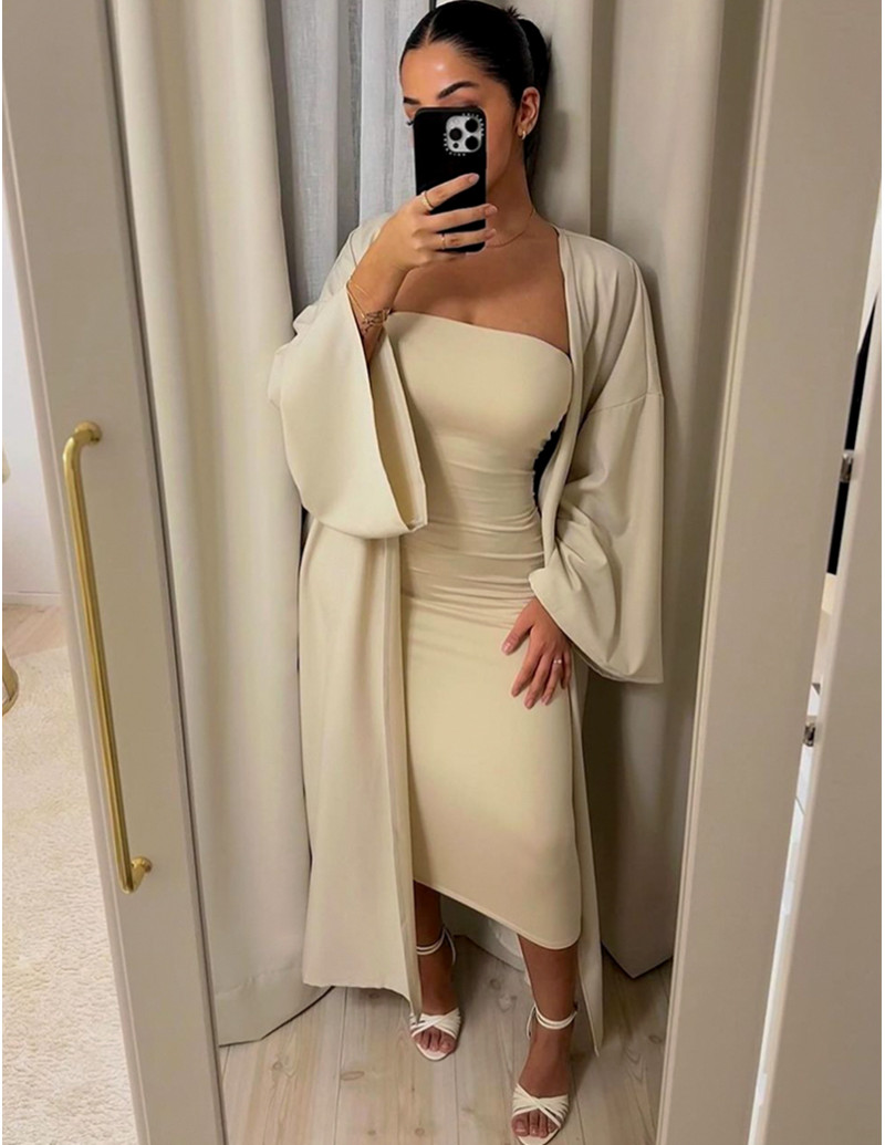 Oversize-Kimono in Leinenoptik