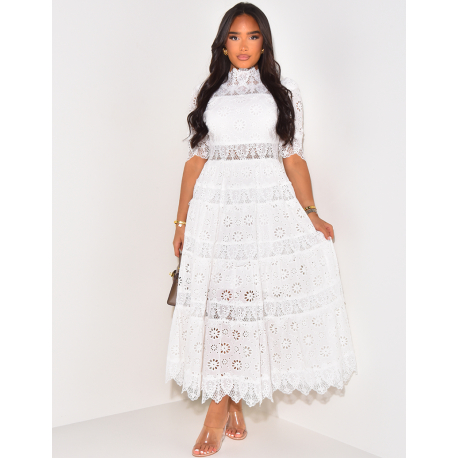 Premium long dress with lace embroidery Premium long dress with lace embroidery