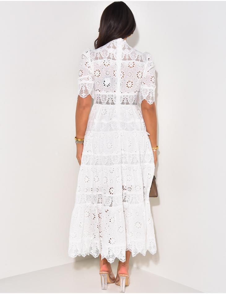 Premium long dress with lace embroidery Premium long dress with lace embroidery