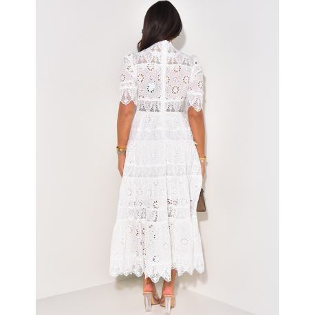 Premium long dress with lace embroidery Premium long dress with lace embroidery