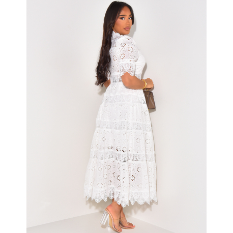 Premium long dress with lace embroidery Premium long dress with lace embroidery