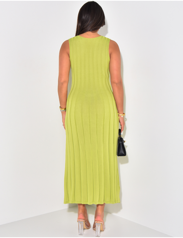 Ribbed flared sleeveless maxi dress Ribbed flared sleeveless maxi dress