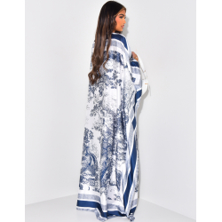 Oversized scarf-effect satin dress