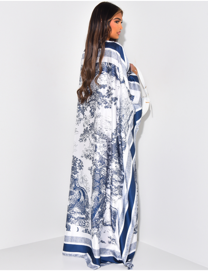 Oversized scarf-effect satin dress