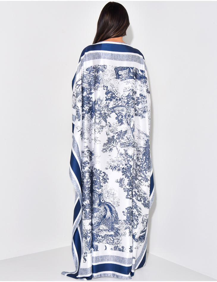Oversized scarf-effect satin dress