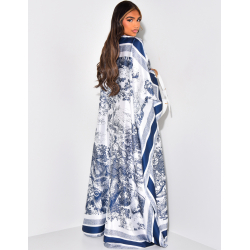 Oversized scarf-effect satin dress