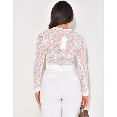 Body manches longues en dentelle