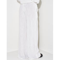 Pantalon en lin à rayures