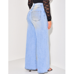 Stretchy straight-leg jeans with vintage wash