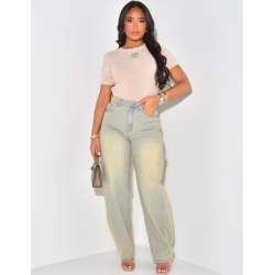 Jeans large à poches délavé vintage  Jeans large à poches délavé vintage