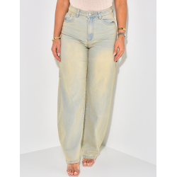 Jeans large à poches délavé vintage  Jeans large à poches délavé vintage