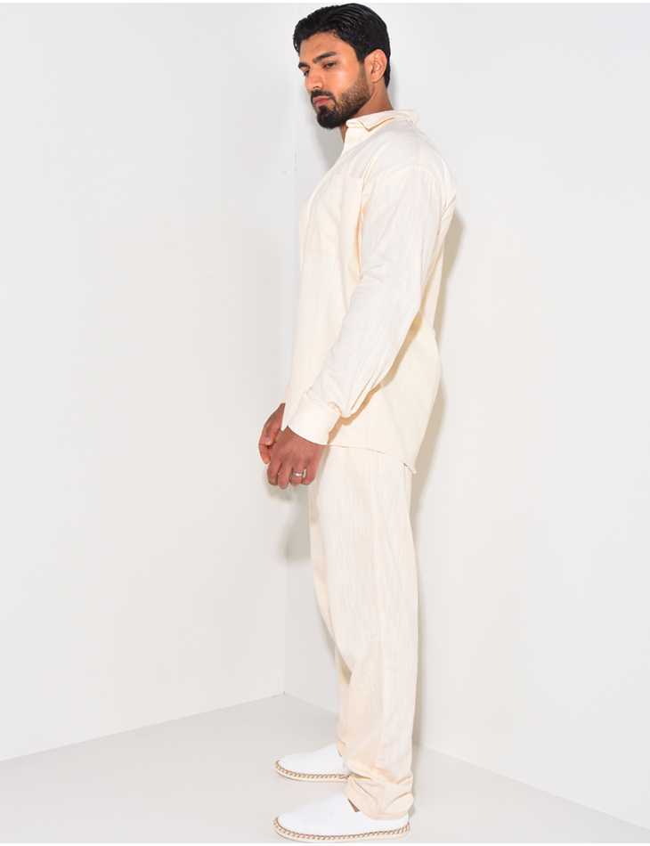 Ensemble pantalon et chemise en lin Ensemble pantalon et chemise en lin