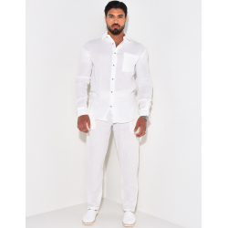 Ensemble pantalon et chemise texturé Ensemble pantalon et chemise texturé