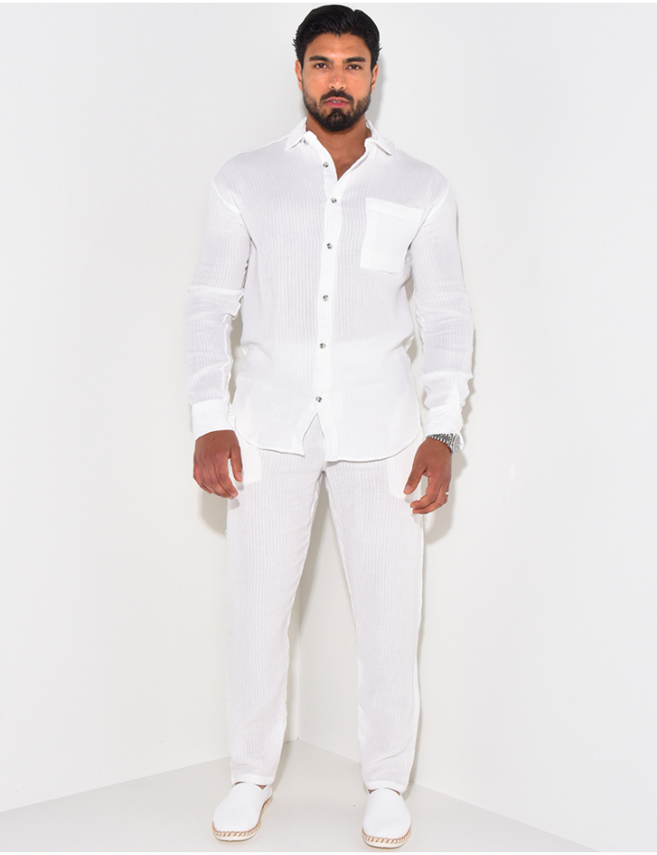 Ensemble pantalon et chemise texturé Ensemble pantalon et chemise texturé