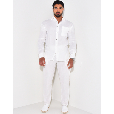 Ensemble pantalon et chemise texturé Ensemble pantalon et chemise texturé