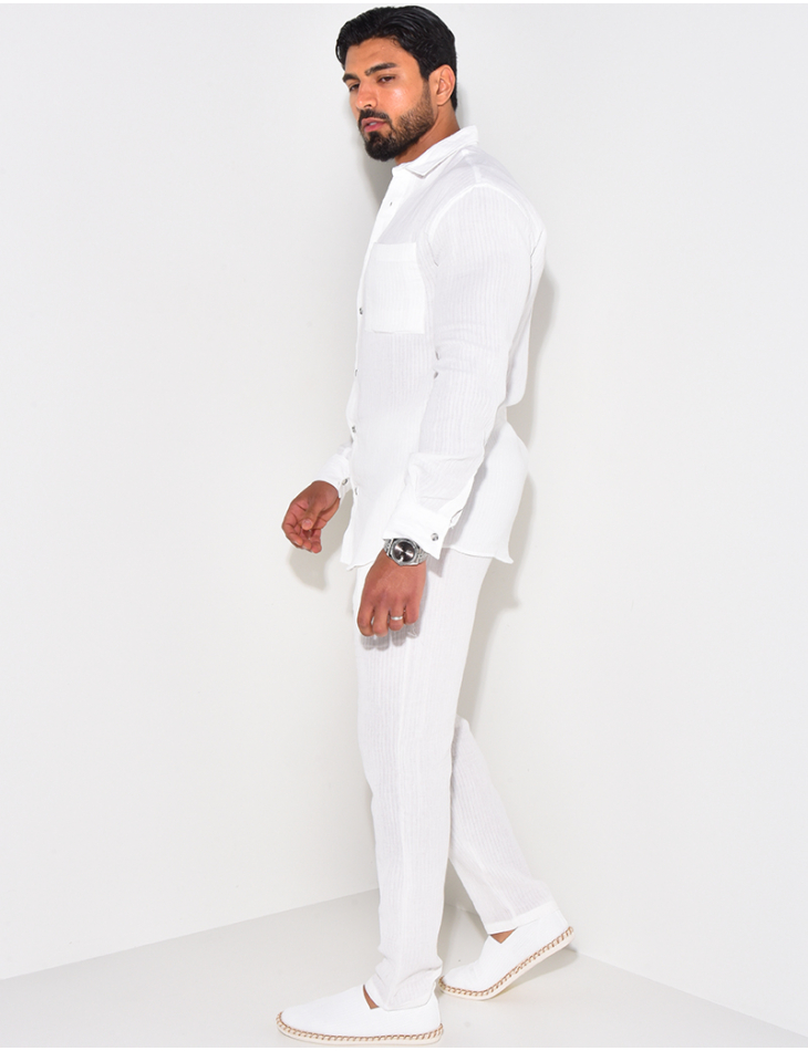 Ensemble pantalon et chemise texturé Ensemble pantalon et chemise texturé
