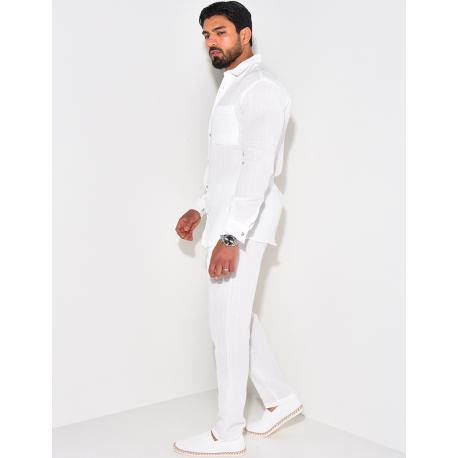 Ensemble pantalon et chemise texturé Ensemble pantalon et chemise texturé