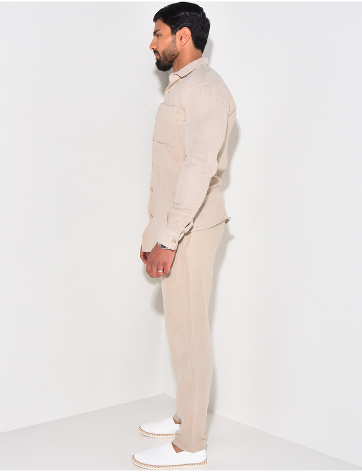 Ensemble pantalon et chemise texturé Ensemble pantalon et chemise texturé