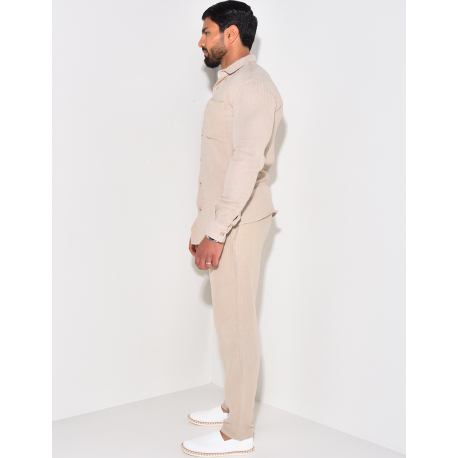 Ensemble pantalon et chemise texturé Ensemble pantalon et chemise texturé