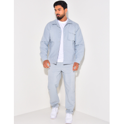 Ensemble fin pantalon et chemise à boutons pressions Ensemble fin pantalon et chemise à boutons pressions