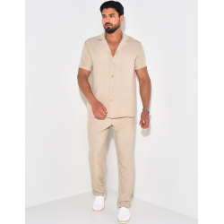 Ensemble léger pantalon et chemise manches courtes Ensemble léger pantalon et chemise manches courtes