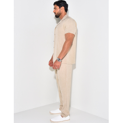 Ensemble léger pantalon et chemise manches courtes Ensemble léger pantalon et chemise manches courtes