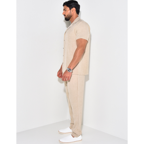 Ensemble léger pantalon et chemise manches courtes Ensemble léger pantalon et chemise manches courtes