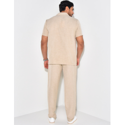 Ensemble léger pantalon et chemise manches courtes Ensemble léger pantalon et chemise manches courtes