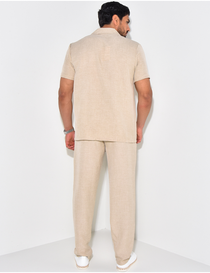 Ensemble léger pantalon et chemise manches courtes Ensemble léger pantalon et chemise manches courtes