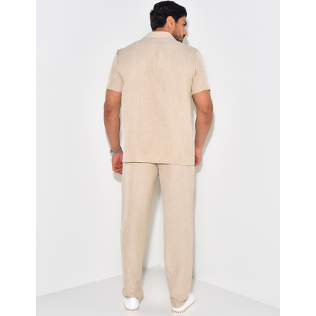 Ensemble léger pantalon et chemise manches courtes Ensemble léger pantalon et chemise manches courtes